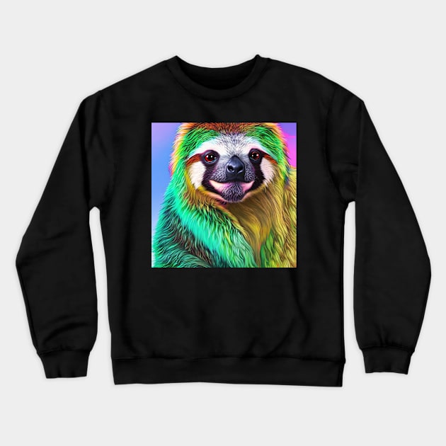 Rainbow Sloth T-Shirt: Colorful and Cute Shirts for Sloth Lovers Crewneck Sweatshirt by PreDope